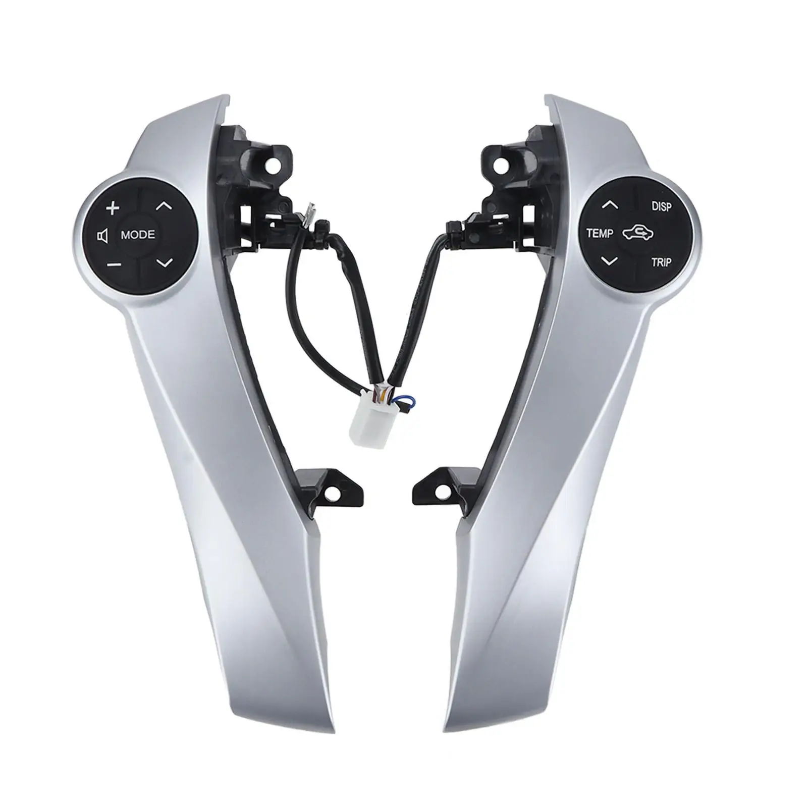 

Steering Wheel Button with Bezel Character Steering Wheel Control Buttons Silver Heat Resistant Multifunction for refit
