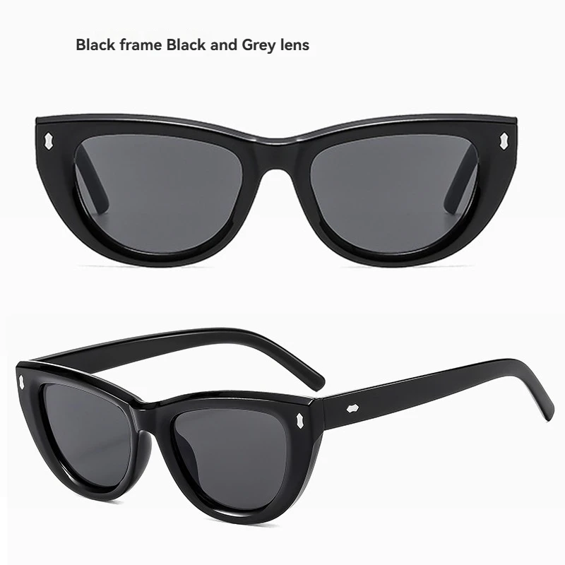 

FYTOO retro cat eye sunglasses for women, designer brand multi-color lenses, UV400 protection high-end women's glasses 3889