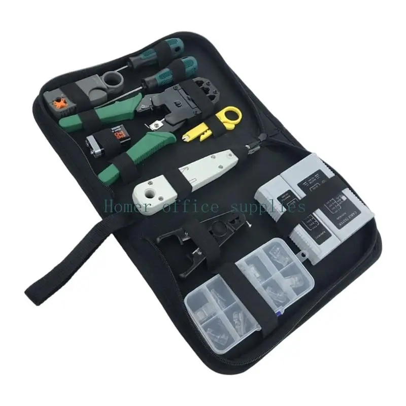 K43B Ethernet Cable Crimping and Testing with Cable Tester for Wire Order Checks, Home Cabling, and DIY Troubleshooting
