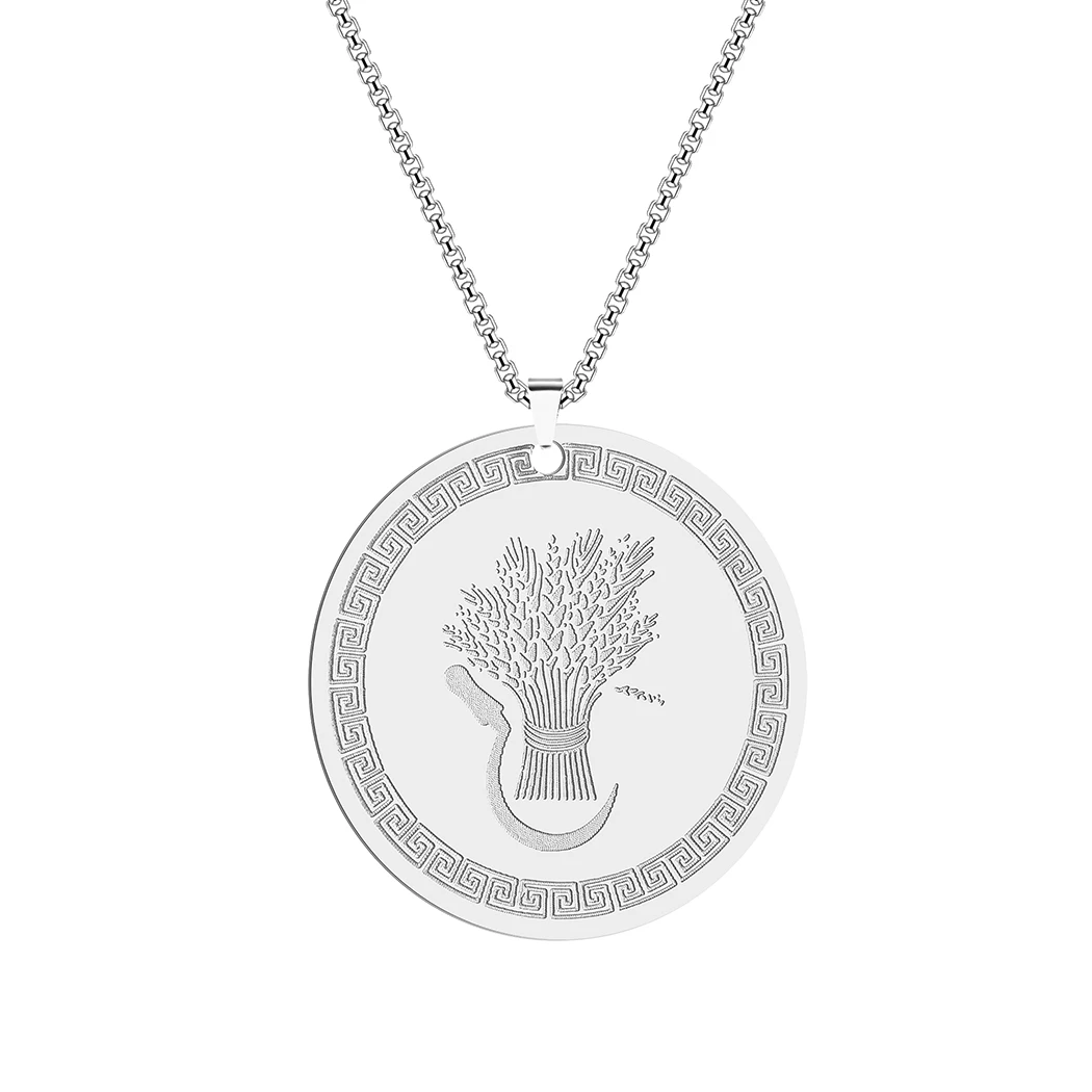 Stainless Steel Goddess Demeter Pendant Necklace For Women Ethnic Goddess Of Agriculture Harvest Fertility Sacred Law Gift