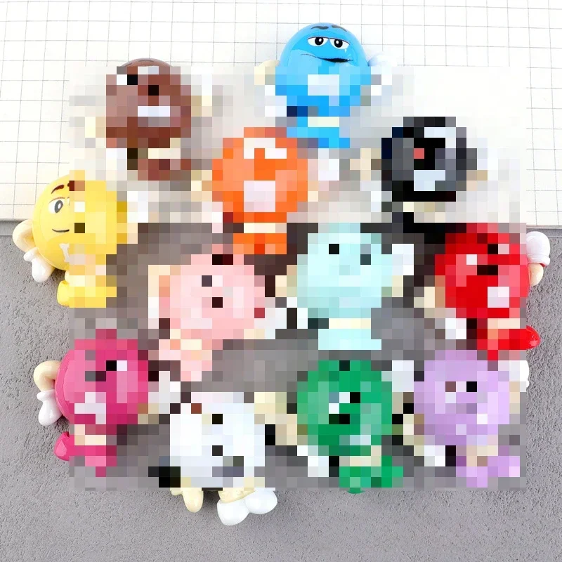 5pcs M Bean Figure Resin Flatback Cabochons for Diy Jewelry Making 2 Size Cute Colorful Cartoon Charms Handmade Crafts Materials