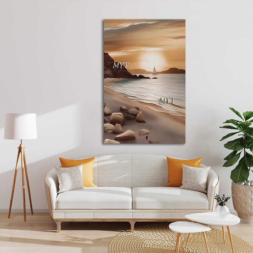 

Абстрактные картины маслом морского пейзажа, современное украшение стены офиса, дизайн парусника ручной работы, произведения искусства на холсте без рамки