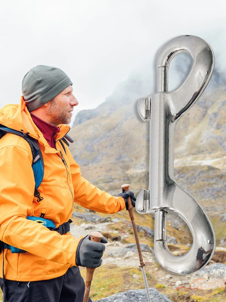 5 قطعة الغوص مزدوجة نهاية الترباس المفاجئة هوك كليب سبائك الزنك سريعة رسم ربط حلقة تسلق B-شكل خطاف بنابض قارب الأجهزة #5