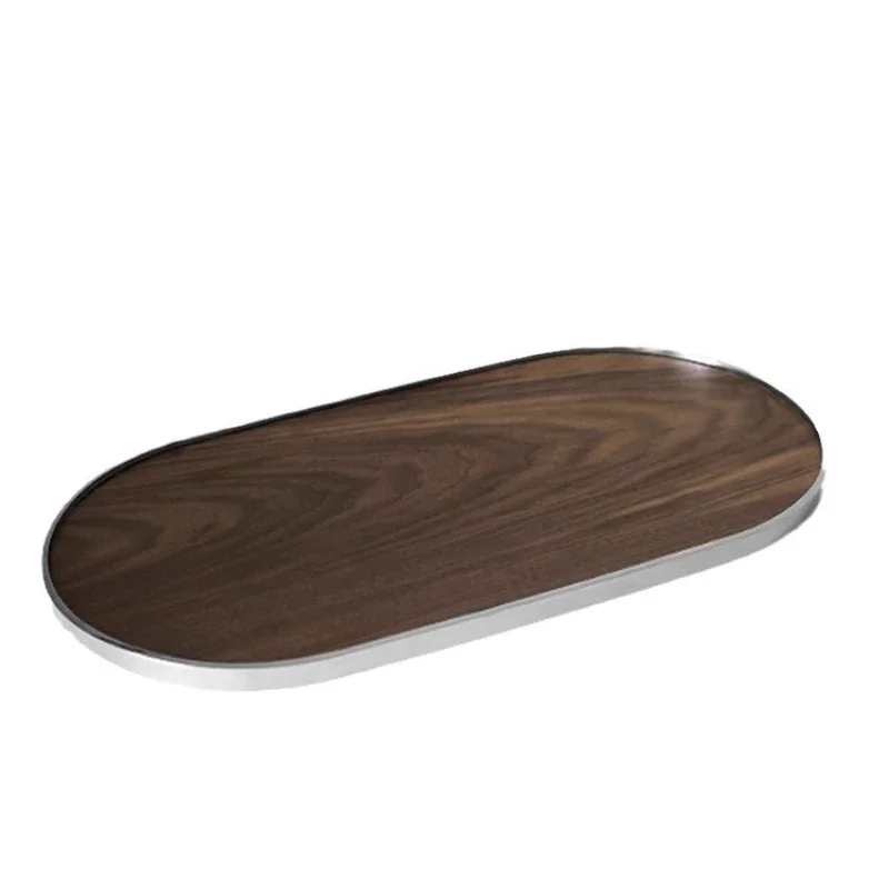 

Light luxury walnut Nordic home solid wood tray storage tray tea tray designer model room living room ornament