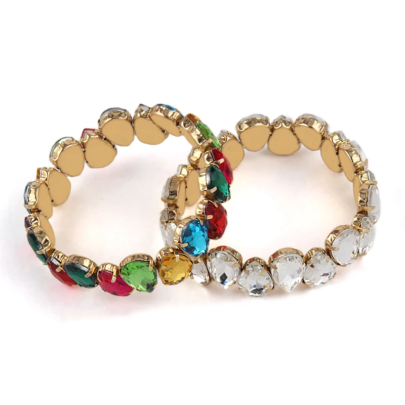 RH Fashion Bohemian Jewelry Elasticity Dorp Crystal Bracelets For Women Jewelry Gift