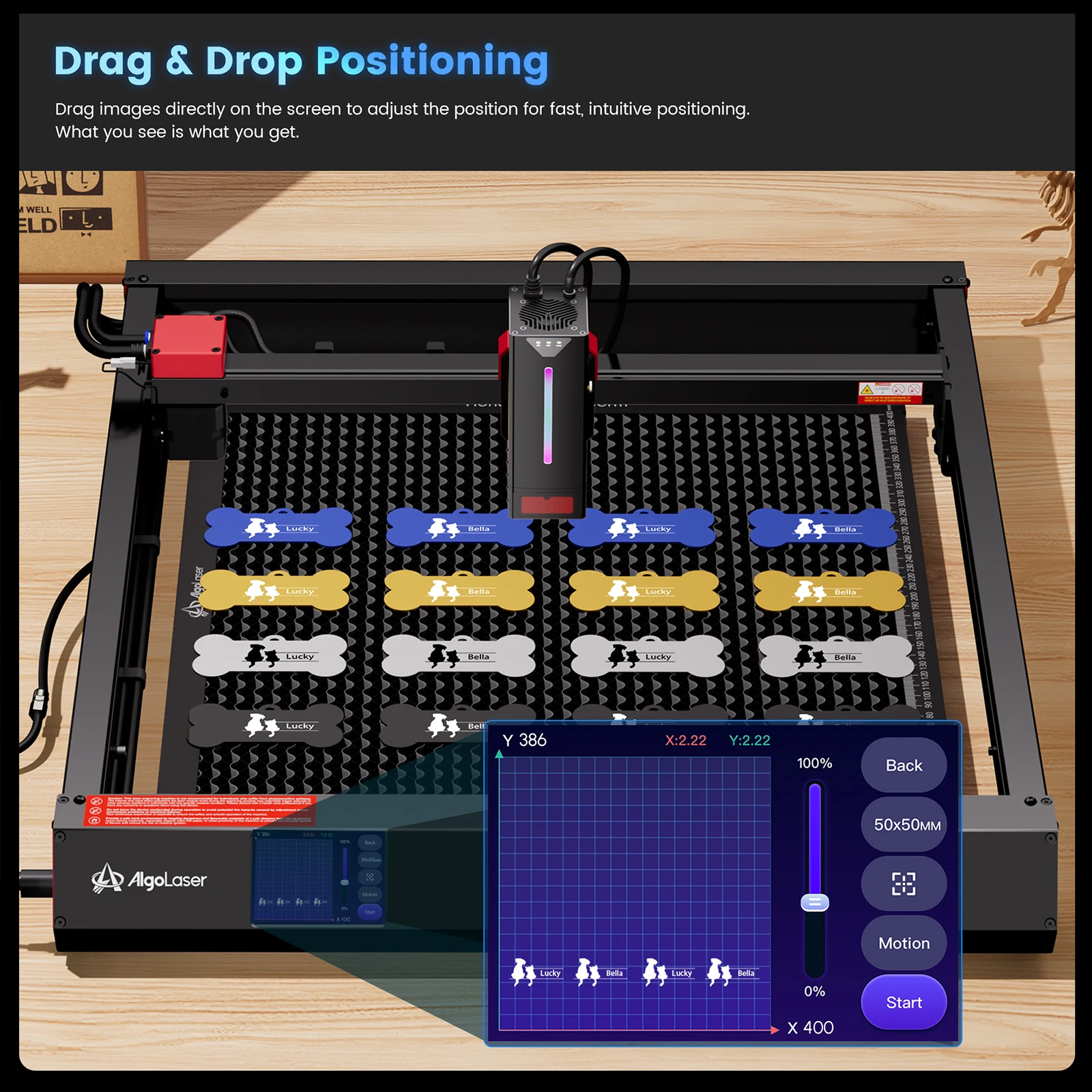 2025 NEW Algolaser Alpha MK2 40W Laser Engraving Cutting Machine With Screen Table Woodworking Tool Powerful Cutter For Business