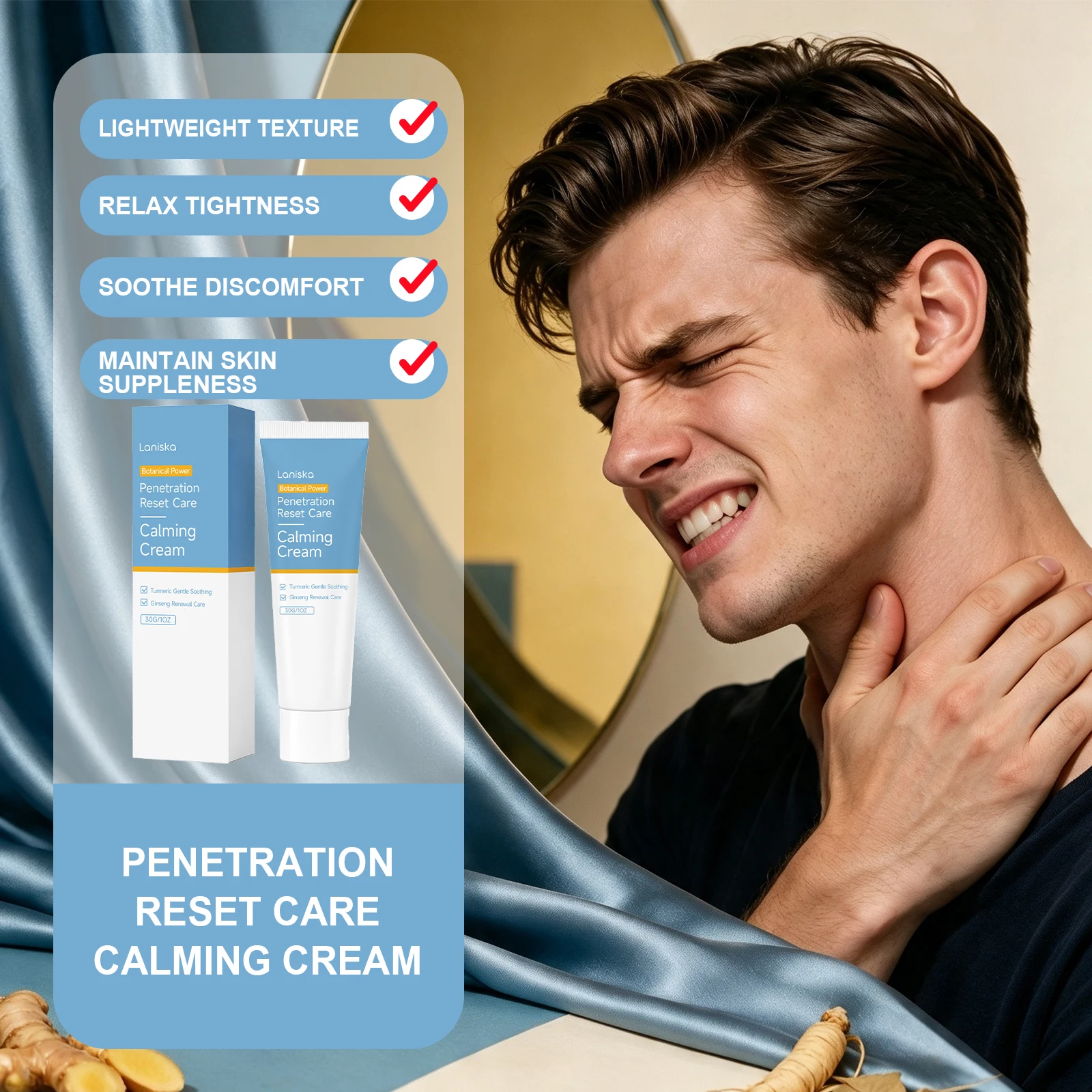 Neck Shoulder Relief Cream 80g Muscle Tension Soothe Aching Stiffness Fast Absorbing Comfort Daily Massage Warming Herbal Cream