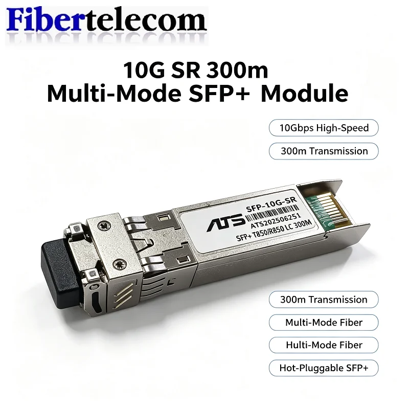 10G SFP+ Duplex LC SFP Module Multi-Mode 850nm 300m SFP-10G-SR for Cisco/Mikrotik/Huawei Switch Full Compatible