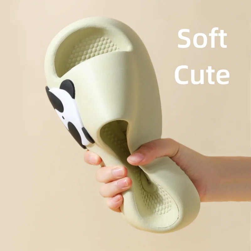 Summer Slippers Woman 2024 Unique Features Cute Panda Print Non-slip Bathroom slippers Innovacation design Indoor flat sandals