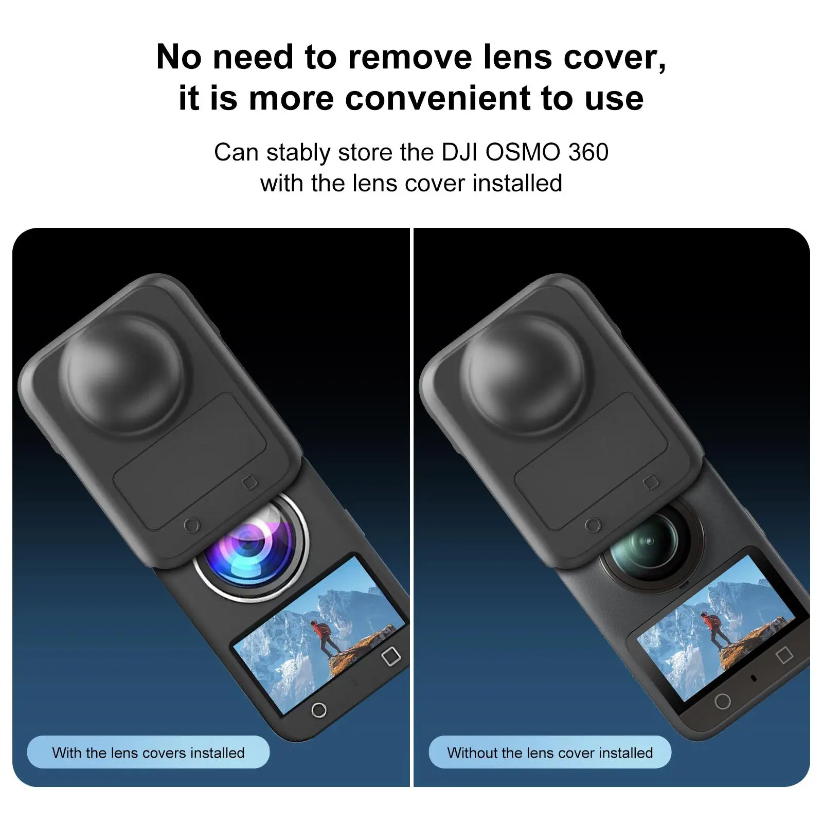 PULUZ Housse en silicone tout-en-un pour DJI Osmo 360 corps de caméra panoramique et étui de protection complet d'objectif