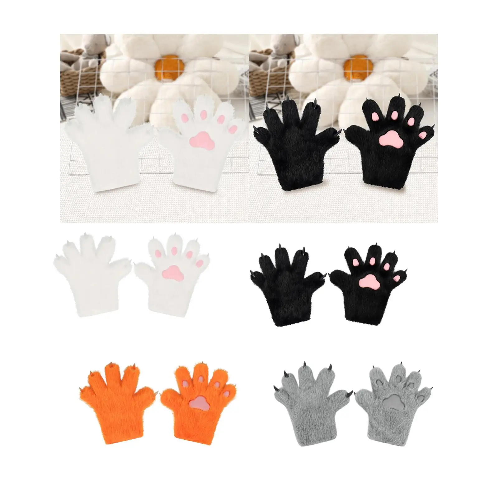 

Перчатки с кошачьими когтями, перчатки для косплея, мужские, женские, взрослые, нарядные когти животных, реквизит для фотосессии, перчатки с лапами котенка для клуба, ролевых игр, вечеринки