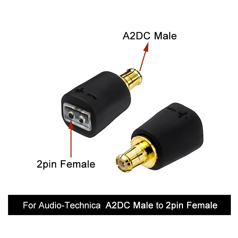 OKCSC Headphone Connector A2DC Male to MMCX/0.78mm 2 pin Female  Adapter for Audio Technica ATH-LS70iS ATH-LS200iS Headphones