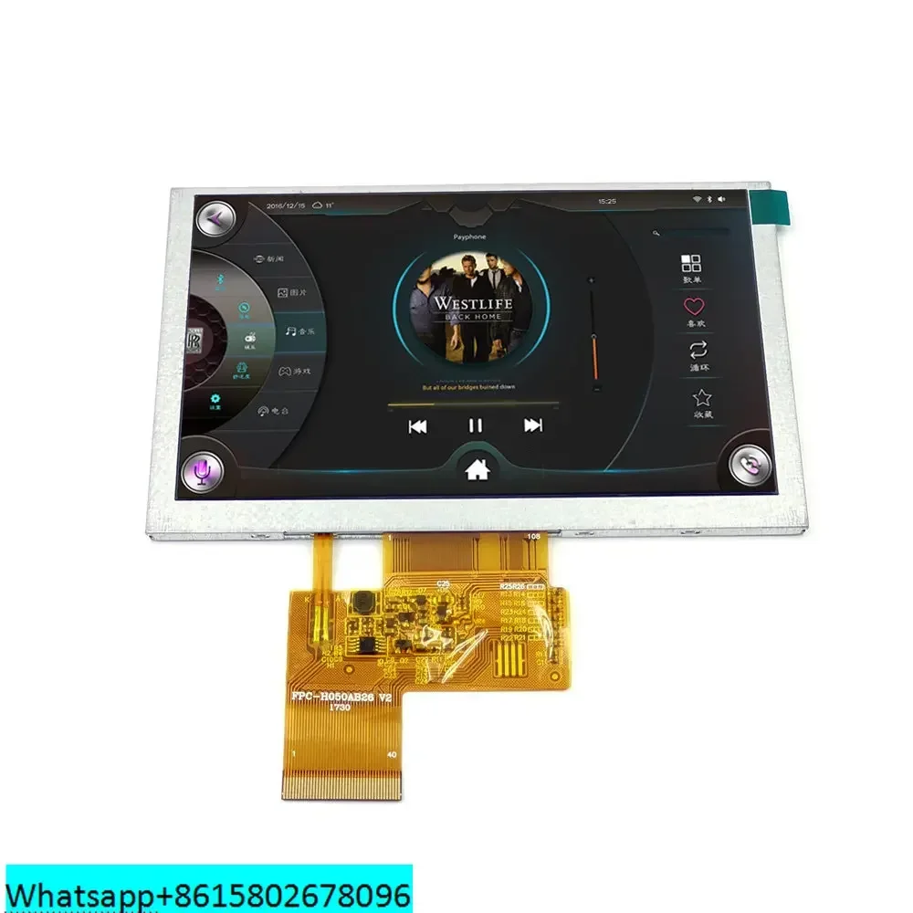 Kustom 500nits 1000nits 5 inci Raspberry Pi 4 layar modul 800x480 Tft layar Lcd