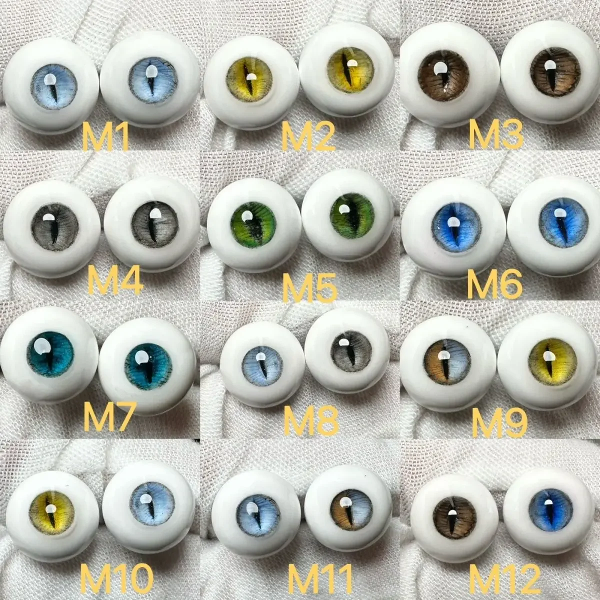 Occhi della bambola per 1/8 1/6 1/4 1/3 bambola Bjd 8/10/12/14/16/18mm bulbo oculare in gesso fatti a mano ragazza giocattoli vestire regalo accessori Oll