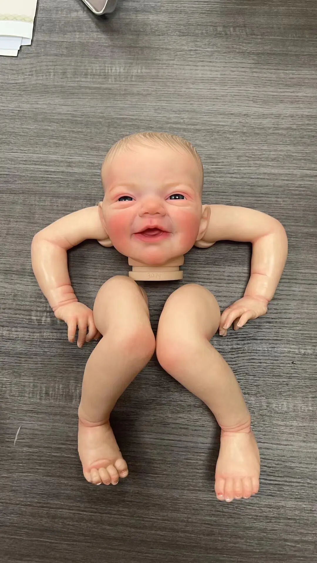 NPK 19inch Reborn Doll kit Charlie painted Doll kit Unfinished Doll parts with Hand Draw Hair Lifelike doll