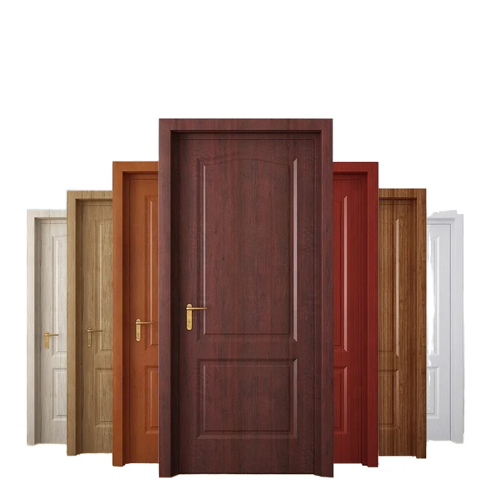 Modern Style Waterproof Plastic Wood Composite Interior Door Finished For House Use