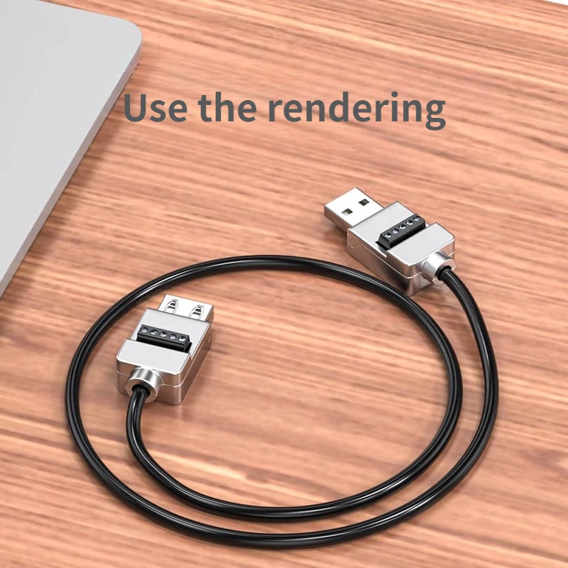 1PC USB2.0 Solderless Repair Cable DIY Male And Female with Metal Housing Simple Operation Long Service Life Computer Peripheral