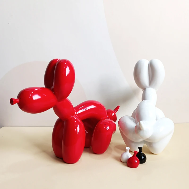 Imagem -04 - Engraçado Resina Balão Dog Escultura Pop Art Moderna Animal Figurines Estátua Sala Prateleira Acessórios de Decoração Objeto