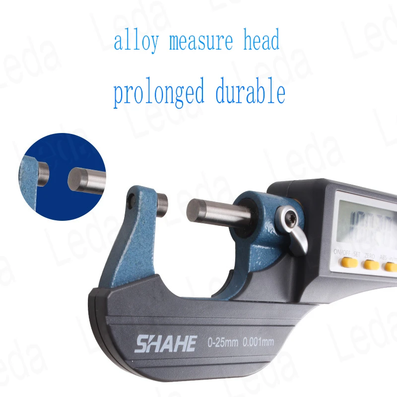 1Pcs Digital Display Outer Diameter Micrometer 0-25MMMicron Level Reading Electronic Differential Card 0.001mm