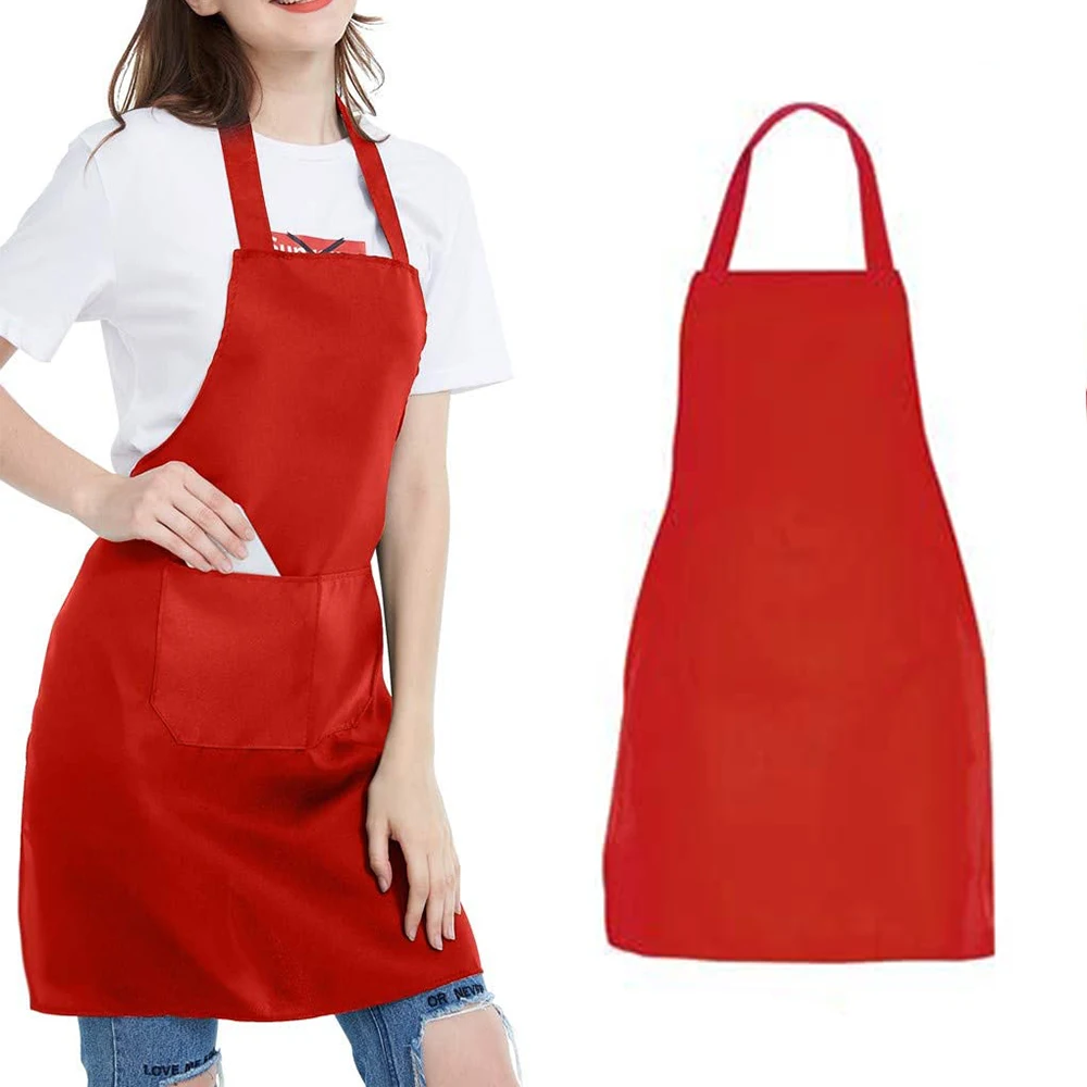 Apron With Pocket Sleeveless Apron Bib for Women Men Household Cooking Baking BBQ Kitchen Restaurant