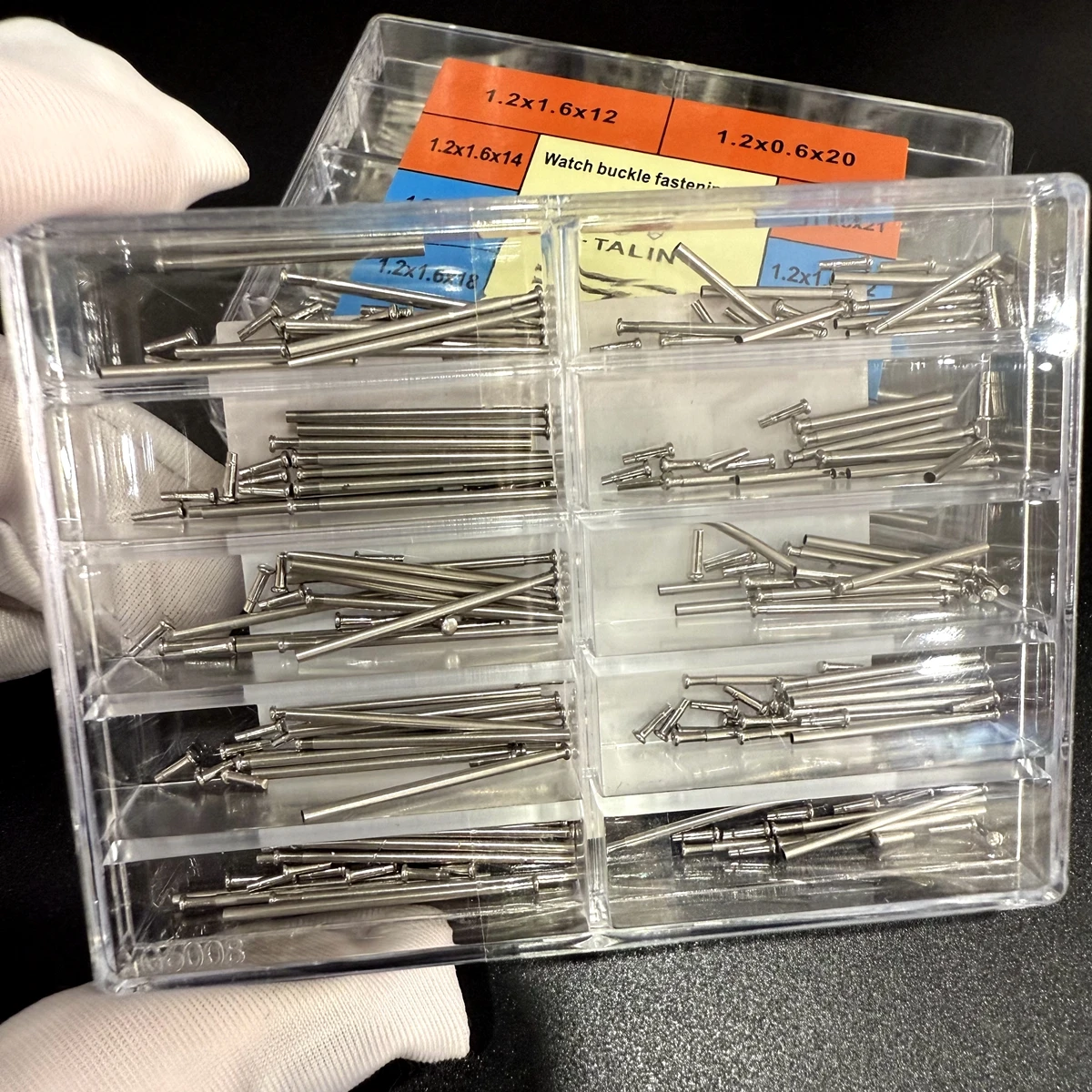 100Pcs/Box Steel Watch Band Clasp Tube Friction Pin Pressure Bars Pins Rivet Ends Repairing Accessory for Watchmaker Repair Tool image 3