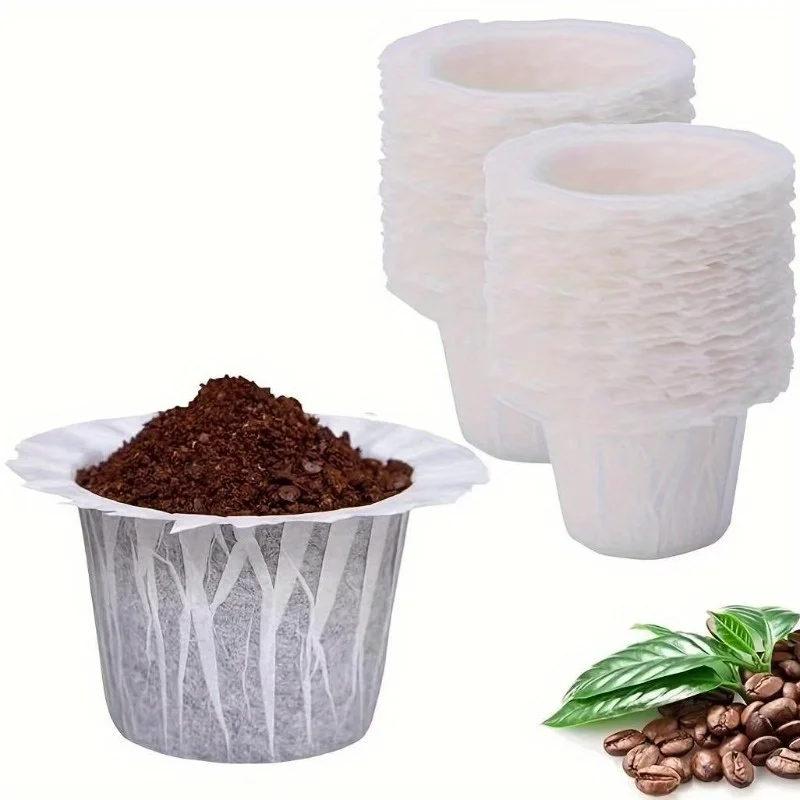 Disposable Paper Filters for Keurig, Reusable K-Cup Compatible, Single Serve Fillable Capsules, Cylindrical Filter Design