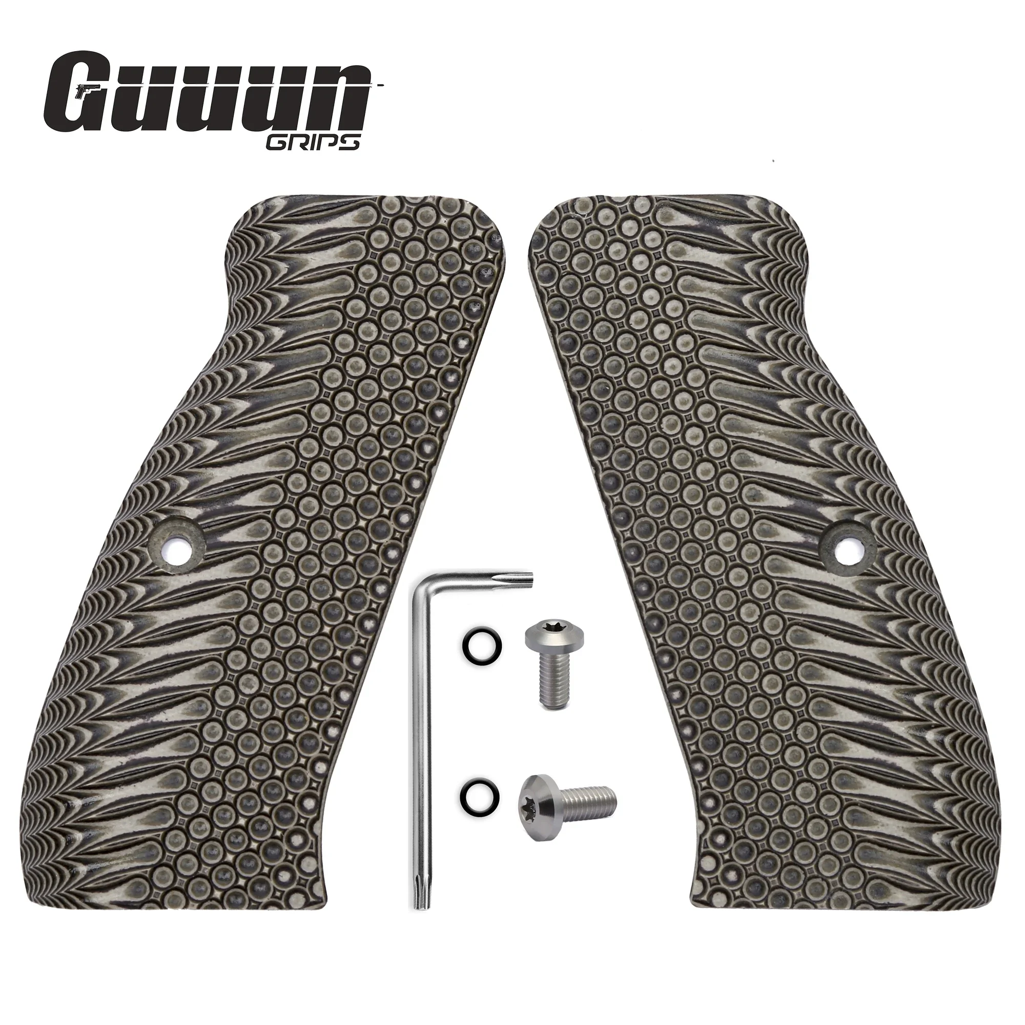 Guuun G10 CZ 75 Grips for Full Size CZ SP-01 OPS Tactical Texture 8 Color Options