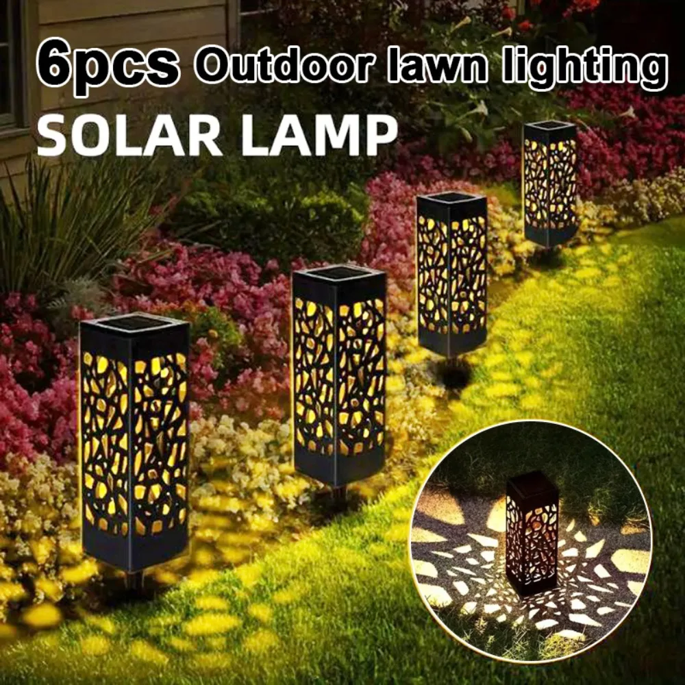 أضواء المسار الشمسية في الهواء الطلق LED مصابيح حديقة السيارات تشغيل/إيقاف الغسق إلى الفجر تصميم الجوف التدريجي لساحة الحديقة فناء الضوء الدافئ/الأبيض #1