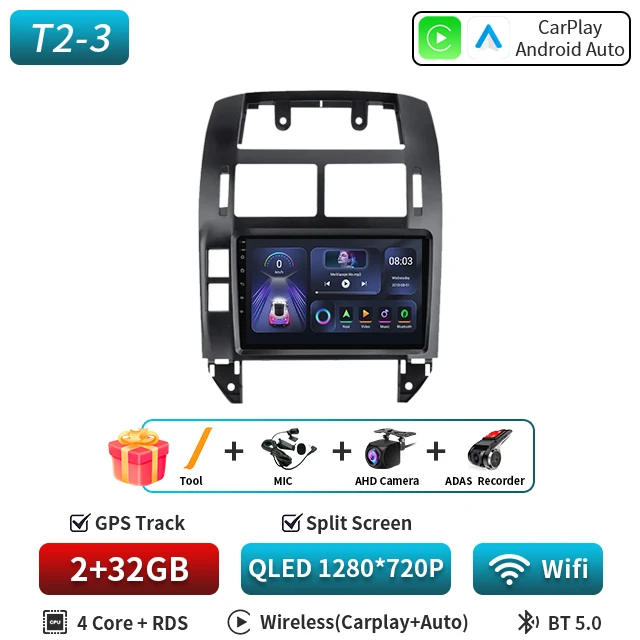 Voor Volkswagen Polo Mk4 2001-2011 Android Autoradio Multimedia Speler Carplay Auto Stereo GPS Navi 2din DSP Head Unit 5G DVD