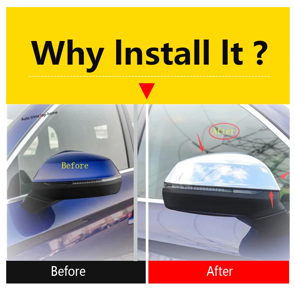 

Outer Door Rearview Mirror Protector Caps Cover Shell Housing Trim Decoration Frame Fit For Audi Q5 2018 - 2022 Car Accessories