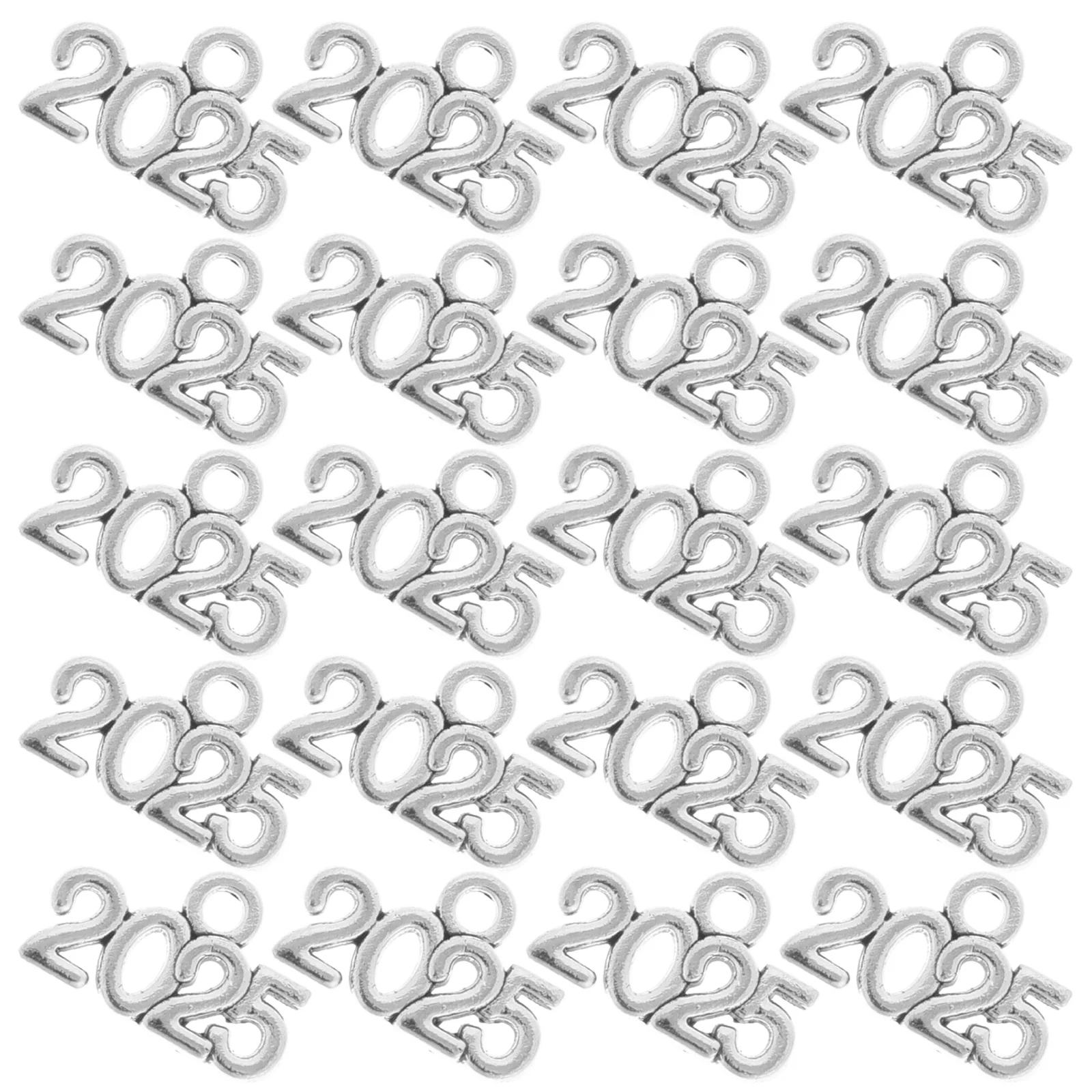 

100 Pcs Zinc Alloy Pendant Charms Vintage Jewelry Making Silver Metal Graduation Tassels Class 2025 Accessories