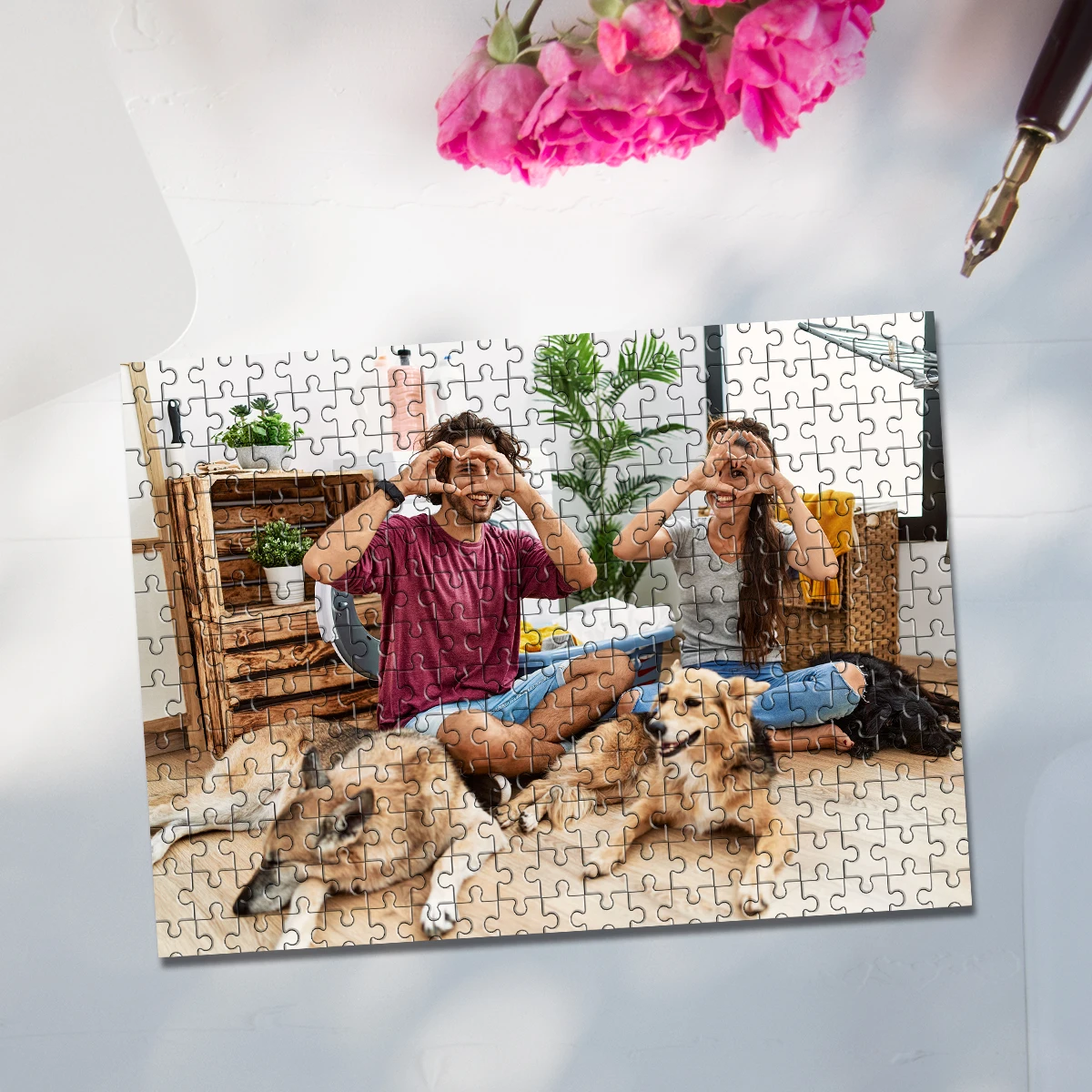 35/300/500/1000pcs Personalized Custom Photo Puzzle family photo Multiple Sizes Available