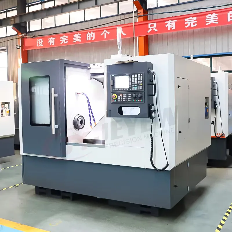 TCK46 หูความเร็วสูง CNC Slant Bed เครื่องกลึง Hine Servo ระบบ Core เครื่องยนต์เกียร์กดไฮดรอลิกสภาพใหม่ใช้ในบ้าน