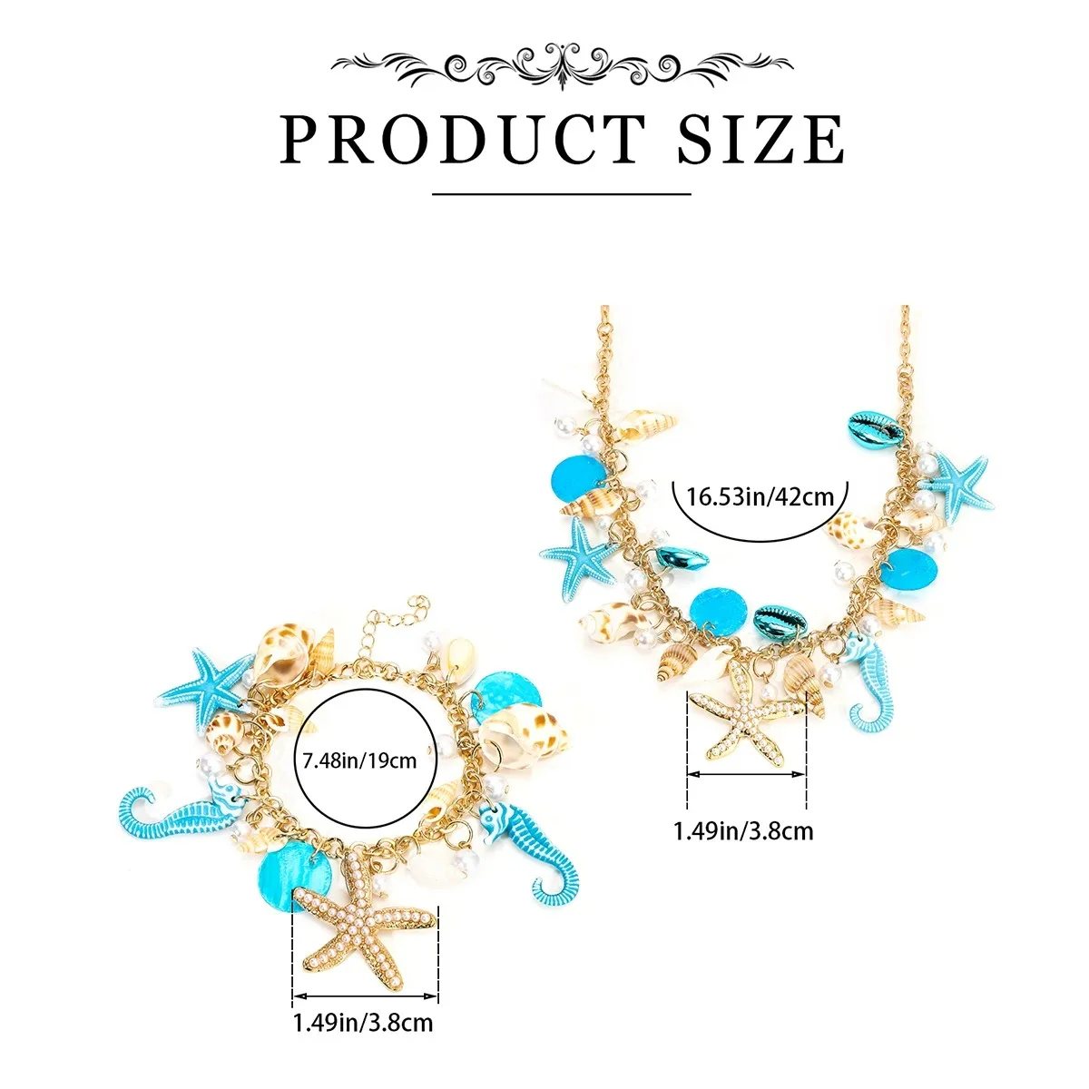 Braccialetti per collane con ciondoli da spiaggia per le vacanze per le donne Collare con conchiglia di stelle marine alla moda Accessori per gioielli attraenti estivi Regali