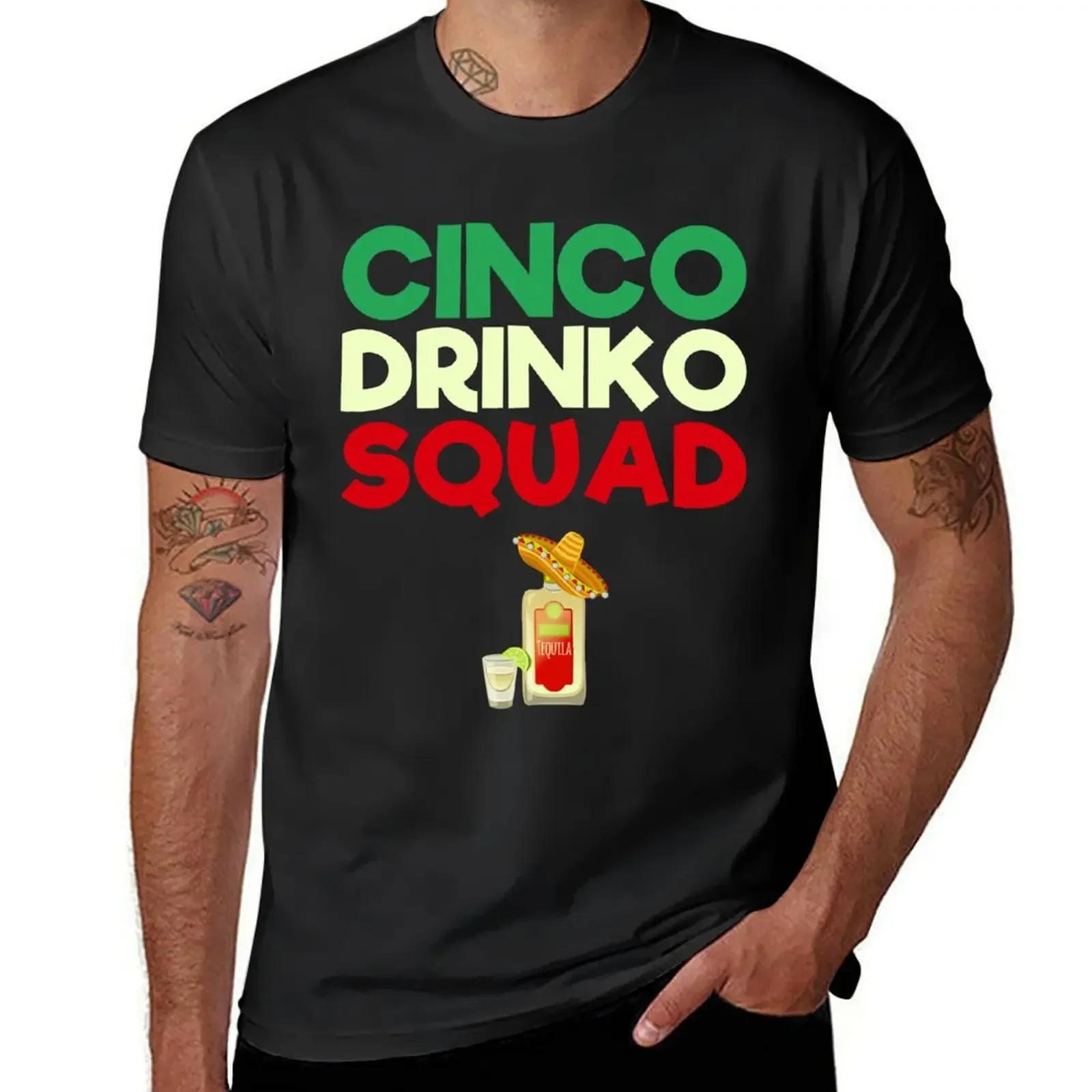 Cinco Drinko Squad Drinking Party Fiesta Funny Cinco de Mayo T-Shirt baggy shirts street wear slim fit t shirts for men