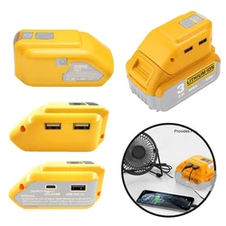 Battery adapter DCB090 for Dewlt 18V 20V external battery with  Dual USB Type-C DC Original Replacement LED Work light