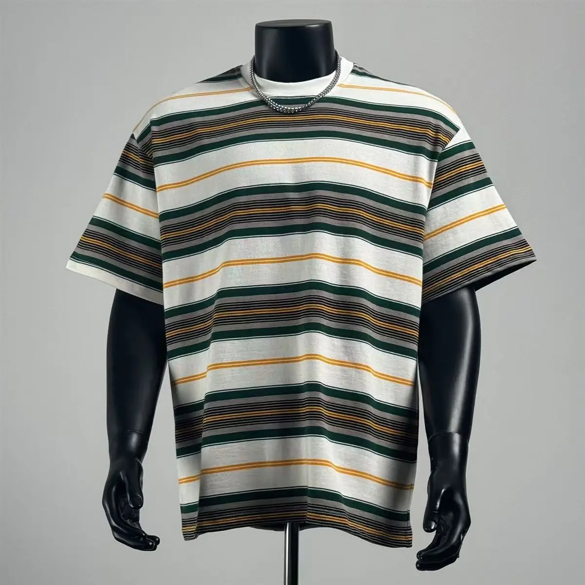 

Летняя винтажная полосатая мужская футболка Y2K, новинка 2025 года, хлопковая футболка с короткими рукавами и вышивкой, уличная модная футболка в стиле хип-хоп, топы