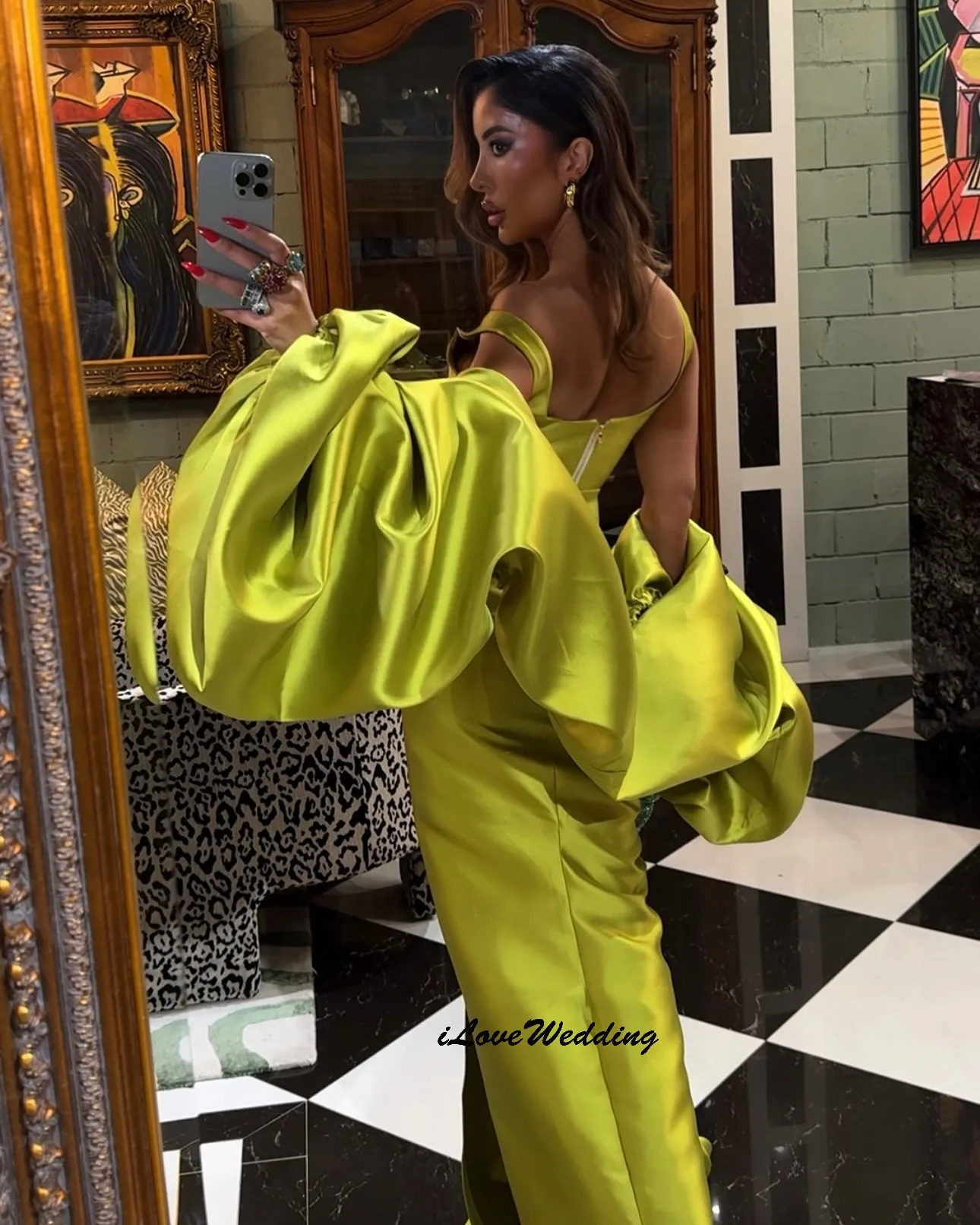 

Olive Green V-Neck Prom Dresses 2025 Elegant Half Sleeve Women Party Dress Formal Formal Evening Dress Floor Length Customized