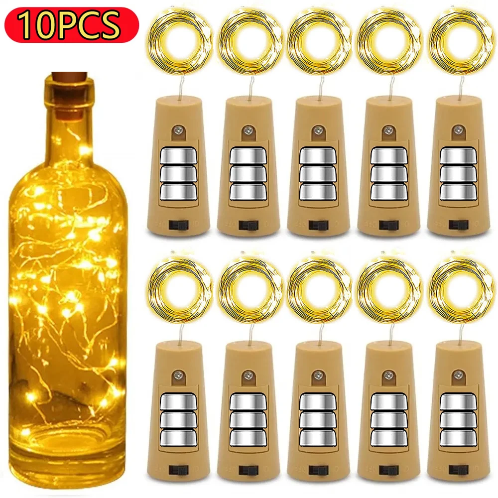 10pieces Bar LED Wine Bottle Cork 3M String Lights Christmas Decoration Led Lamp Fairy Lights Holiday Copper Wire Lights String