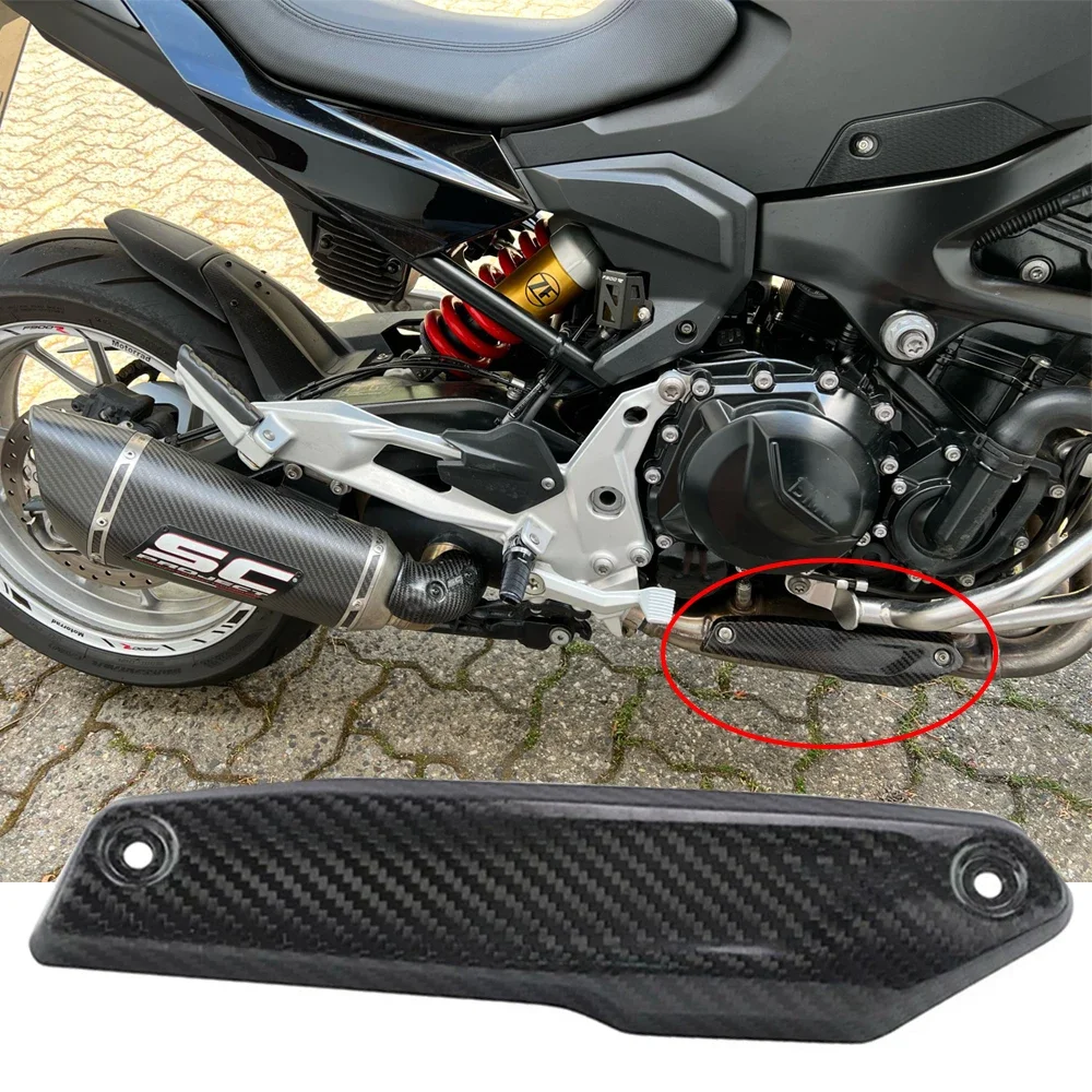 For BMW F900R F900XR Exhaust Heat Shield Guard Muffler Escape Pipe Carbon Fiber Anti Scalding Board Replacement Motorcycle Parts