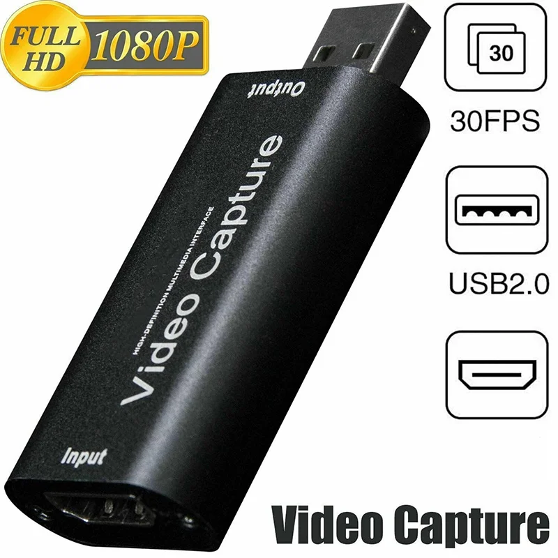 4K HDMI-compatible Video Capture Card USB A USB To HDMI-compatible Capturer USB 2.0 Grabber Recorder Game Audio Accessories Kit