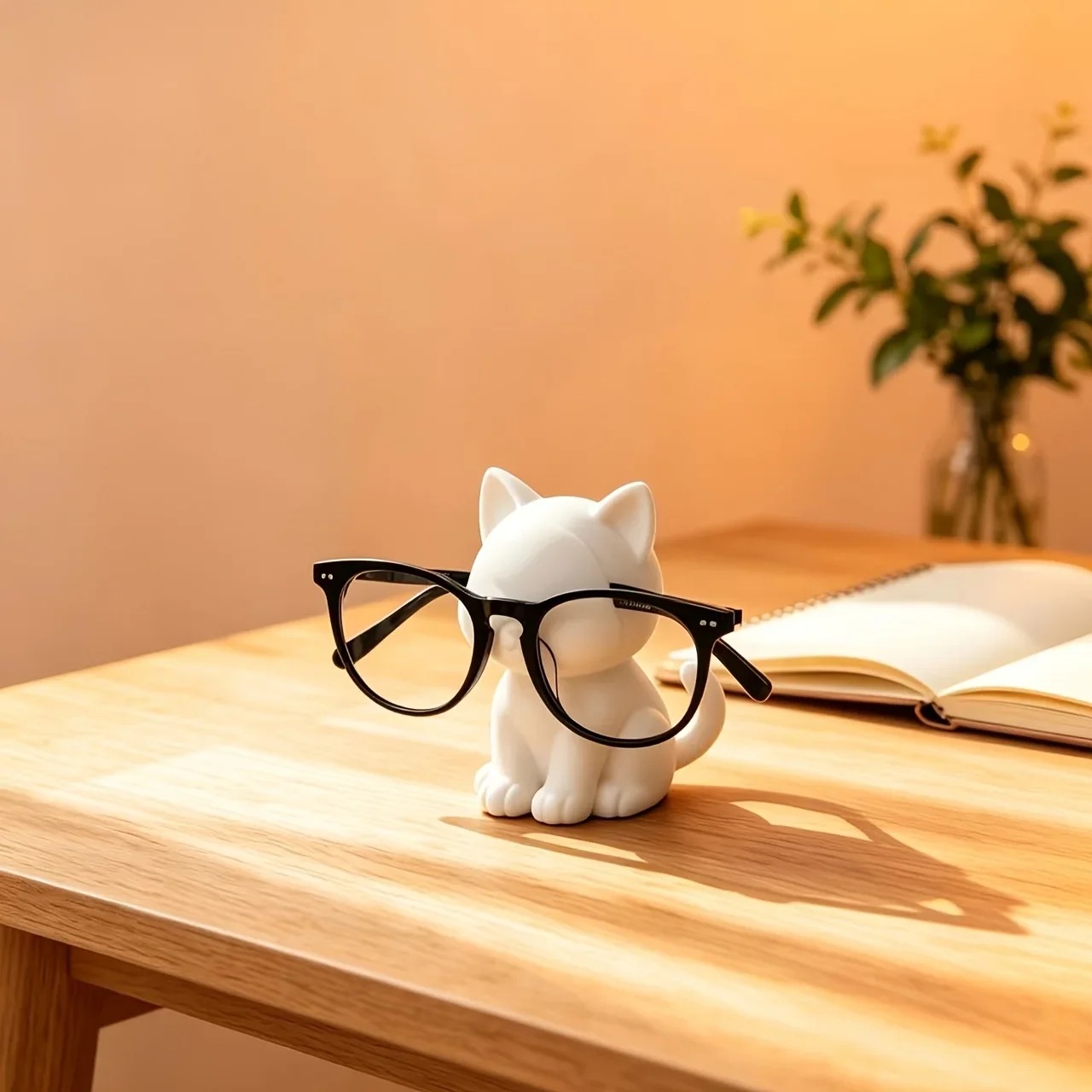 Cute Kitten Glasses Holder, Creative Glasses Storage Ornament, Desktop & Bedside Table Decor, Small Gift