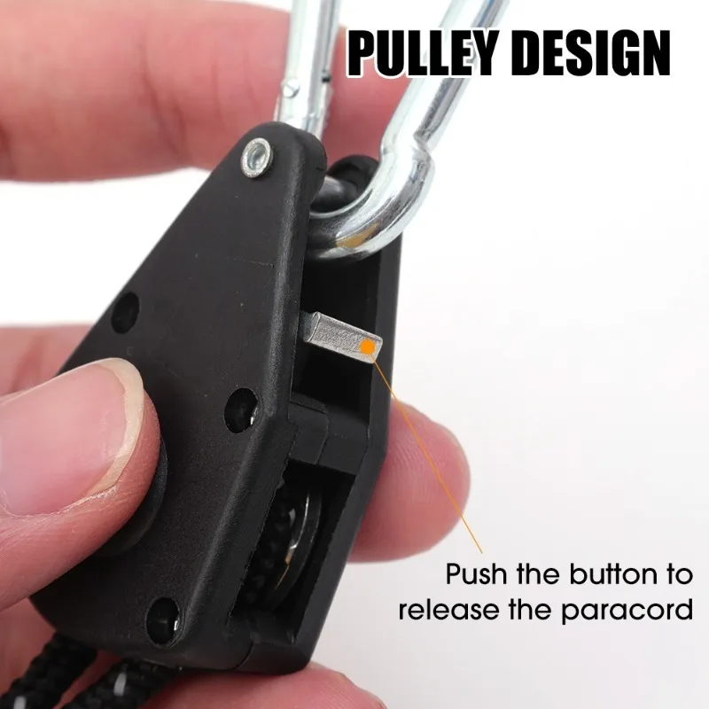 1/2/4pcs Adjustable 8inch Lanyard Hanging for Outdoors Camping Grow Plant Lamp Rope Ratchet Hanger Pulley Lifting Pulley Hook