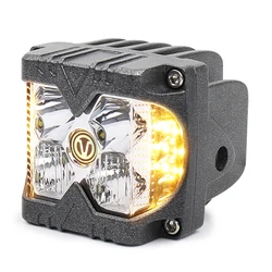 Dual Side Shooter Light DRL Solid Strobe Off Road LED Auxiliary Light 1 Pcs 12V to 24V DC for Tractor Plow Truck SUV ATV Car