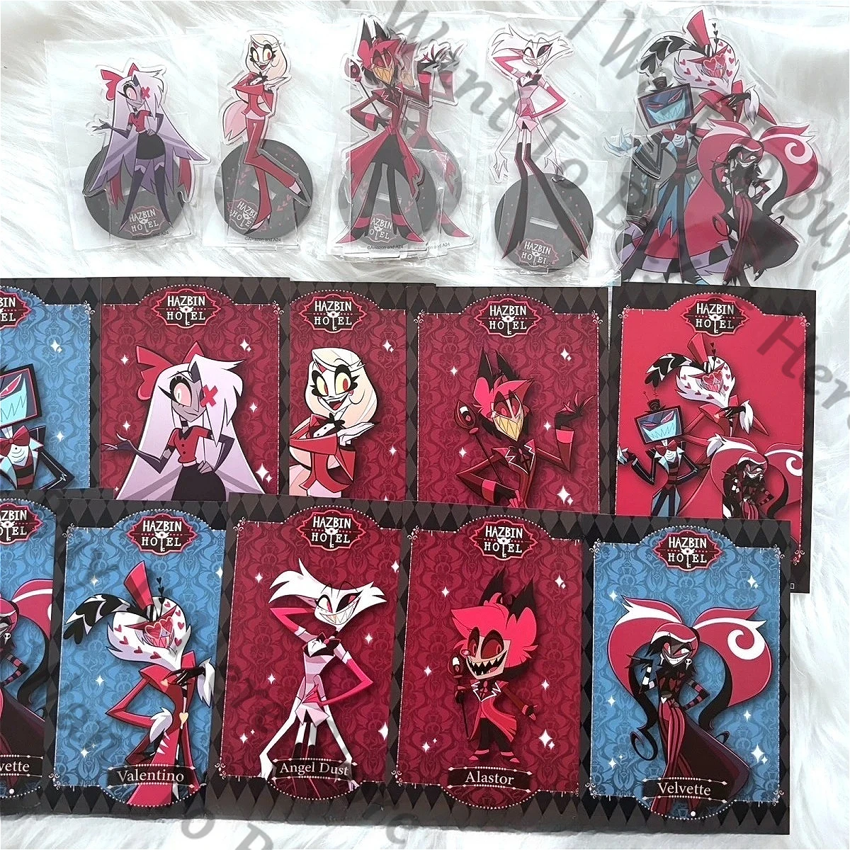 Original Anime Hazbin Hotel Alastor Velvet Vox Val Angel Dust Vaggie Charlie Morningstar Cosplay Acryl-Stehfigur Fangeschenk