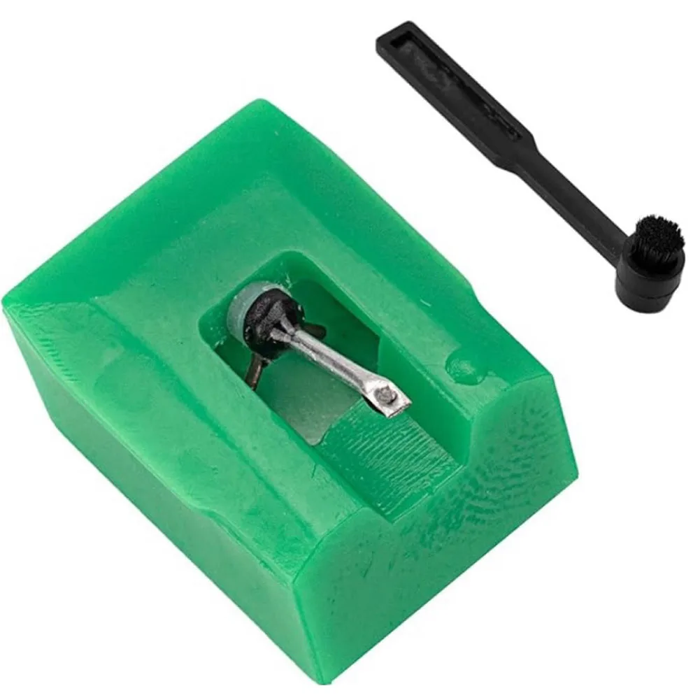 1pc Green + Black Replacement Needle For T-LP120-USB Turntable Compatible With ATN95E AT3400AT3450 2.72 X 2.01 X 0.63 Inches