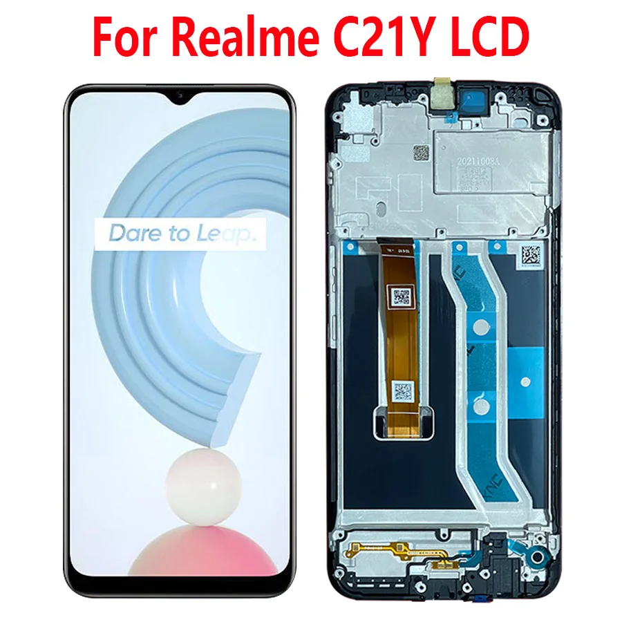 

6,5 ''оригинальный ЖК-дисплей для Realme C21Y, преобразователь сенсорного экрана в сборе для Realme C21Y, ЖК-дисплей с рамкой RMX3261, RMX3263