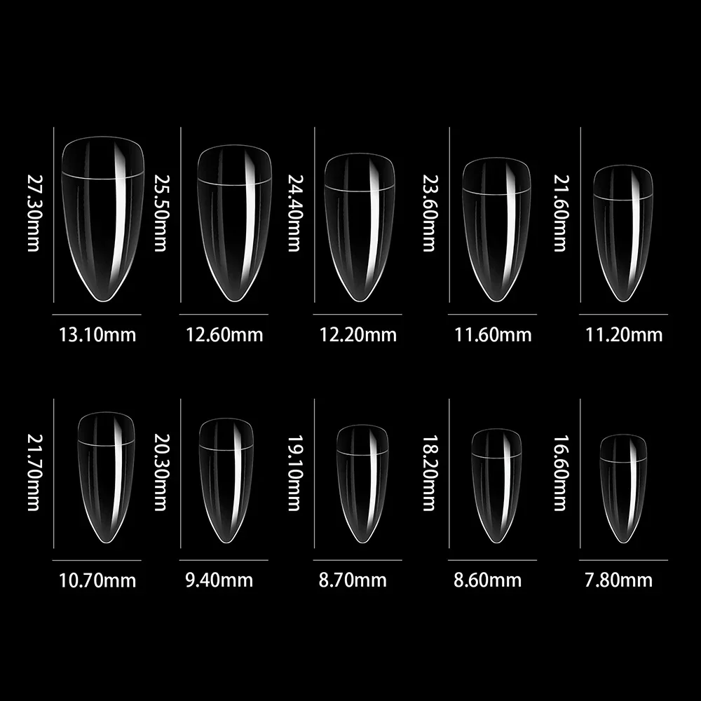 100Pcs Hawk Curved Nail Tips Full Cover Eagle Claw Curve False Nails Extension White/Clear Fake Nails For Manicure Art Salon