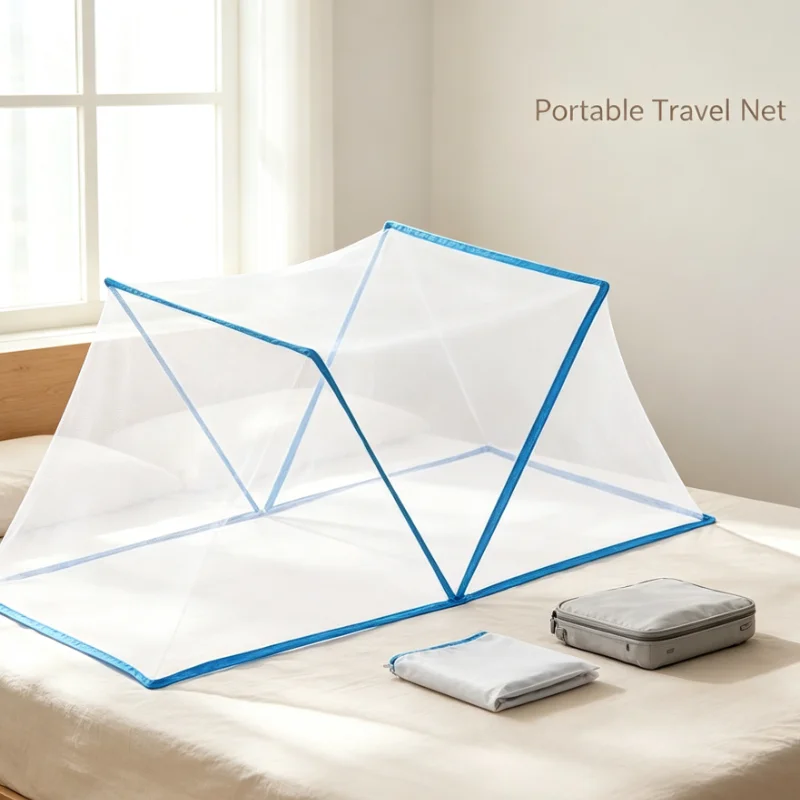 Foldable Mosquito Net Pop Up Bed Canopy Portable Mesh Tent Cover Breathable Insect Protection For Bed Bedroom Home