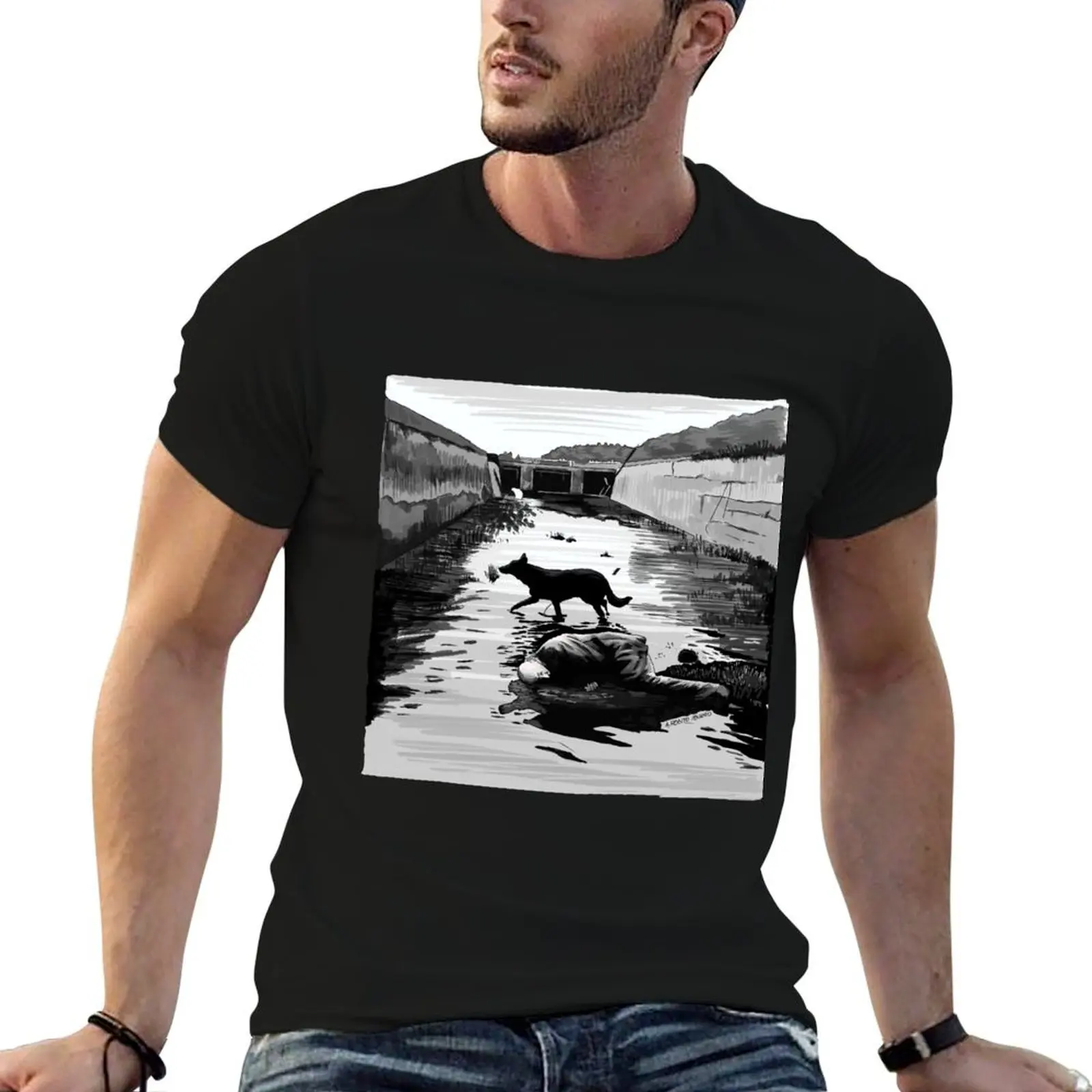 Andrei Tarkovski's Dog Scene from Stalker Tri-blend T-Shirt plain street wear blacks big and tall t shirts for men